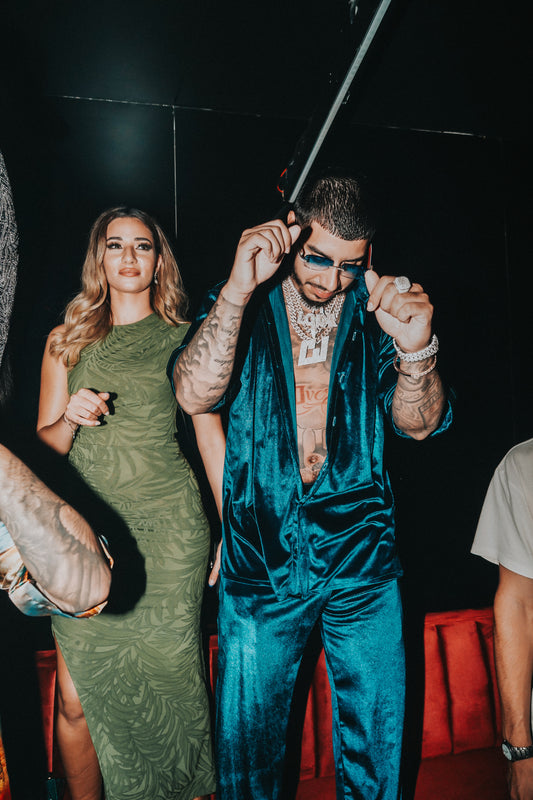 NIGHT TURQUOISE VELVET SET